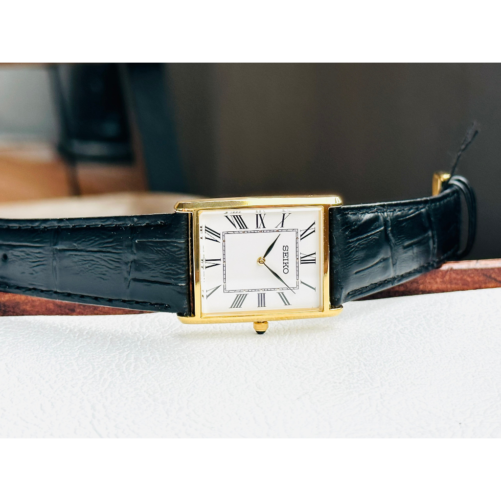 Đồng hồ chính hãng nam Seiko SWR052 - Máy quartz pin - Kính cứng - Dây da