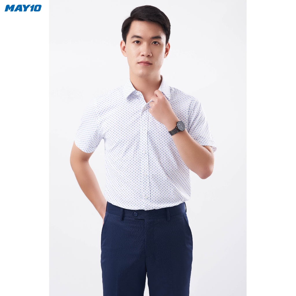 Áo sơ mi nam cộc tay May 10 form SlimFit mã 010121135 347