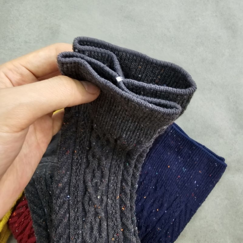 Sét 4 đôi tất cao cổ cotton sợi len vặn thừng siêu đẹp