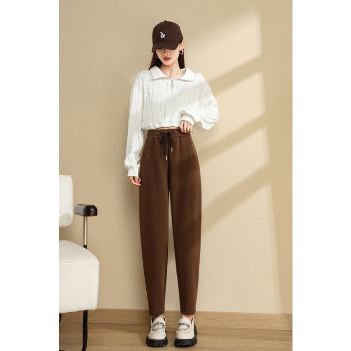 QUẦN JOGGER baggy cạp chun, quần dài nữ chất vải umi dày mịn co giãn siêu đẹp