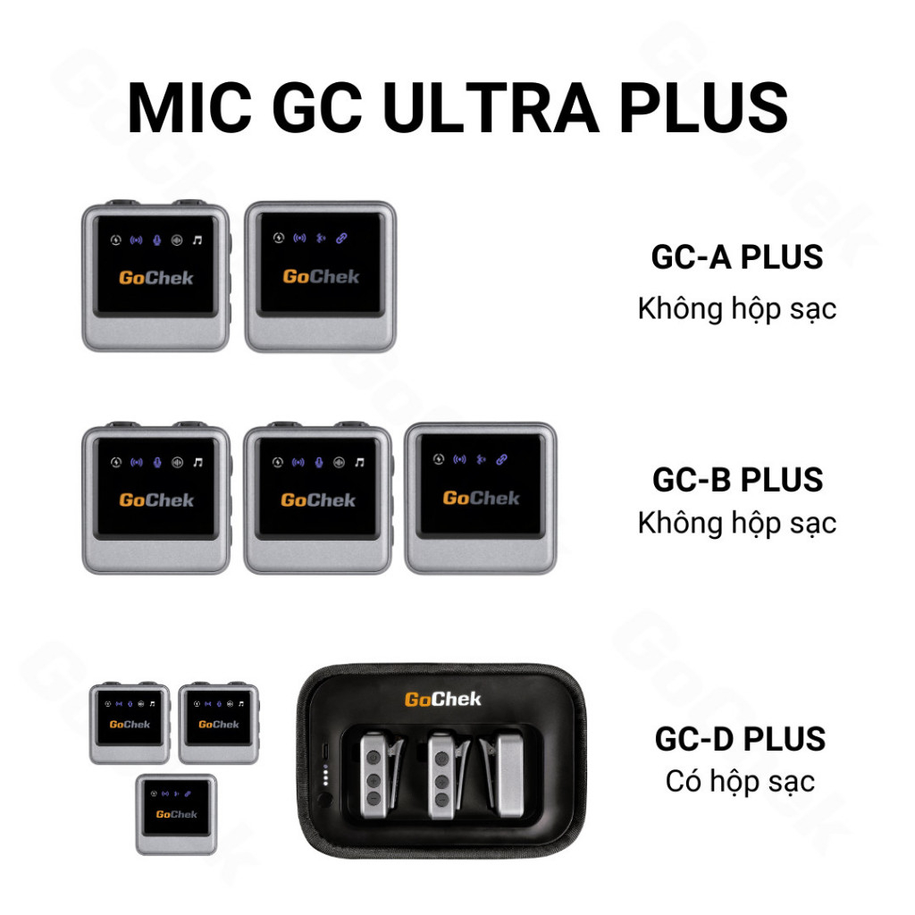 Micro thu âm không dây Gochek B Ultra Plus, Bộ thu âm chuyên nghiệp, Tích hợp đa chức năng, Bảo hành 12 tháng