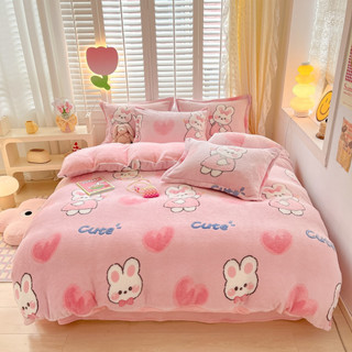 Bộ chăn ga gối nỉ nhung sữa cao cấp, Set chăn ga gối nỉ nhung 4 món đủ kích thước