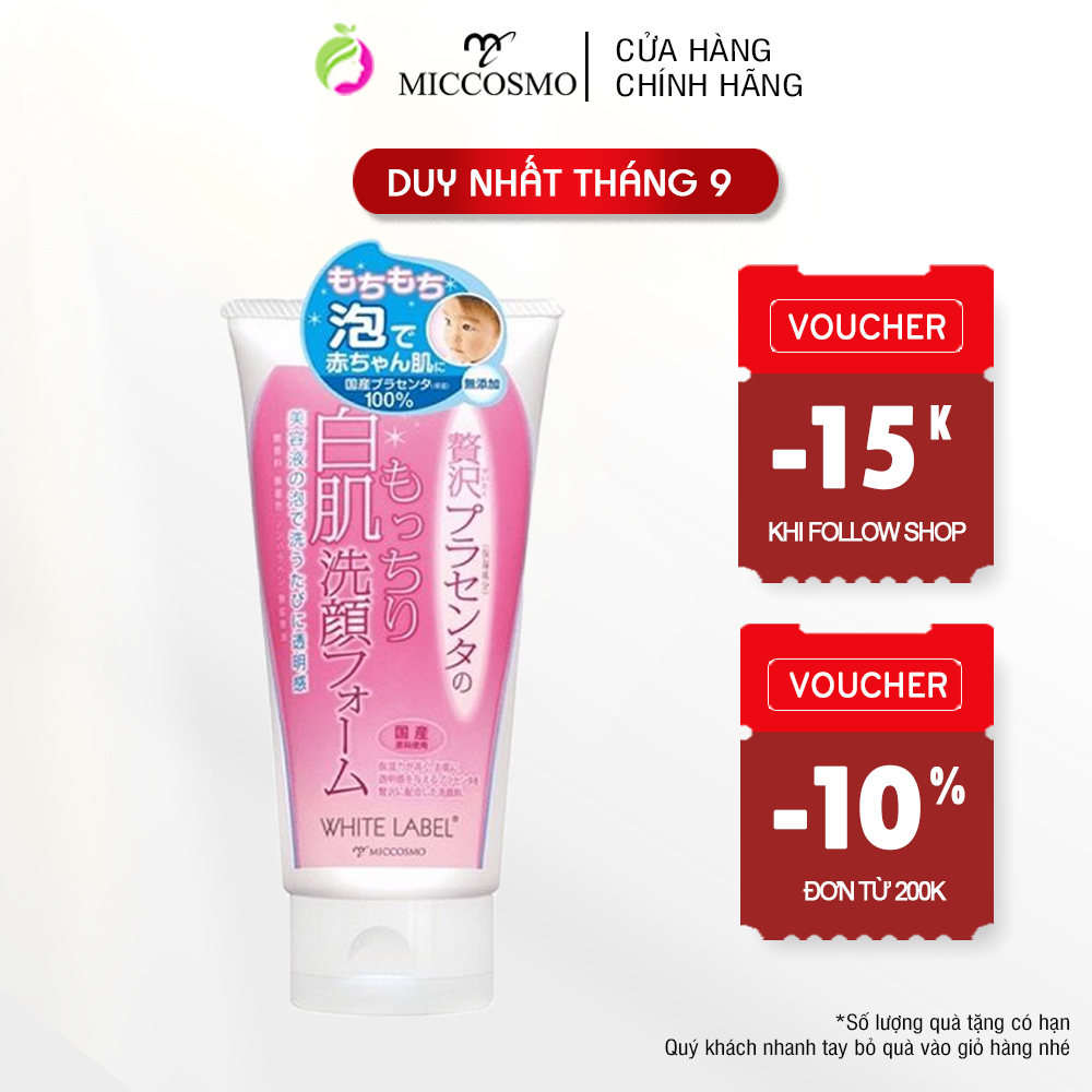 Sữa rửa mặt trắng da White Label Premium Placenta Wash 110g
