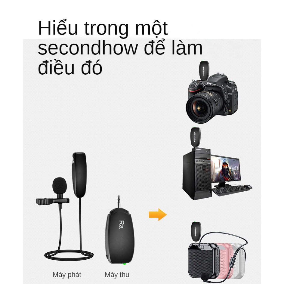 Viewready còn hàng】COD】tai nghe UHF Micrô không dây Kẹp cài áo micro, Micro cầm tay.ghép Mic cho Loa giáo viên giọng nói