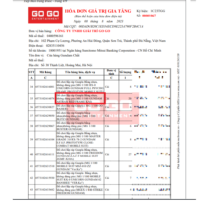 Mô Hình Lắp Ráp Gundam MG 8812A Astray Red Frame Kai ver.MB tặng decal và base