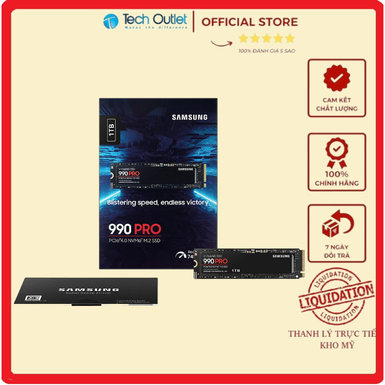 Ổ cứng ssd samsung 990 pro 1tb 2tb PCIe Gen 4.0 x4 NVMe V-NAND M.2 2280 MZ-V9P1T0BW