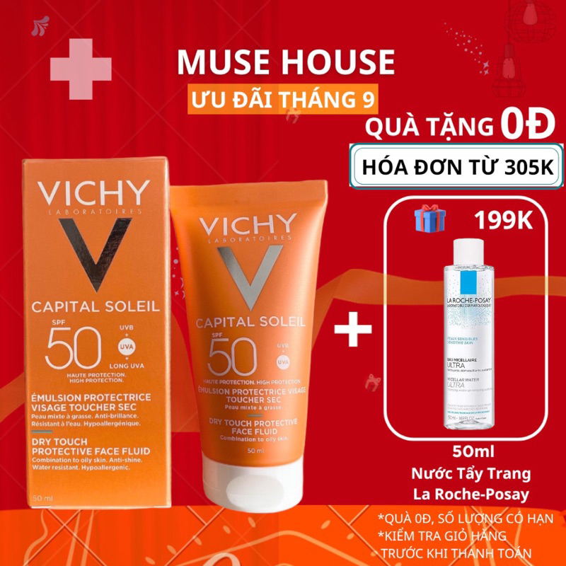 Kem chống nắng Vichy Capital Soleil SPF50 dành cho da dầu 50ml - Muse House