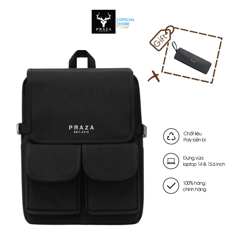 Balo Đựng Laptop TRAVEL BACKPACK Chất Liệu Vải Canvas Cao Cấp PRAZA + (tặng ví V07) - BLS0203