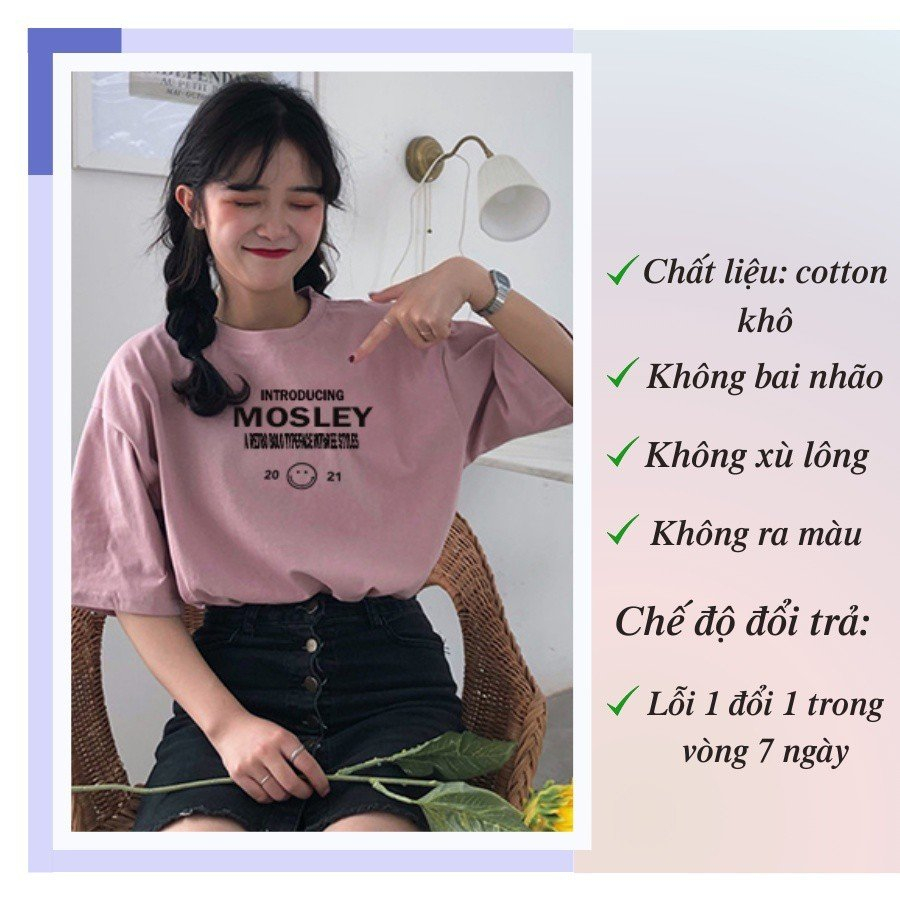 Áo phông 3158 chất dày cotton khô nữ form rộng quảng châu Mosley