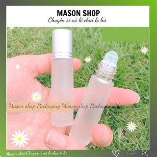 Chai Chiết Nước Hoa Dạng Lăn 10Ml/ Vỏ Lọ Bi Lăn Dầu Dừa Mini Nhỏ Chiết Mỹ Phẩm Màu Trong Nâu Mờ