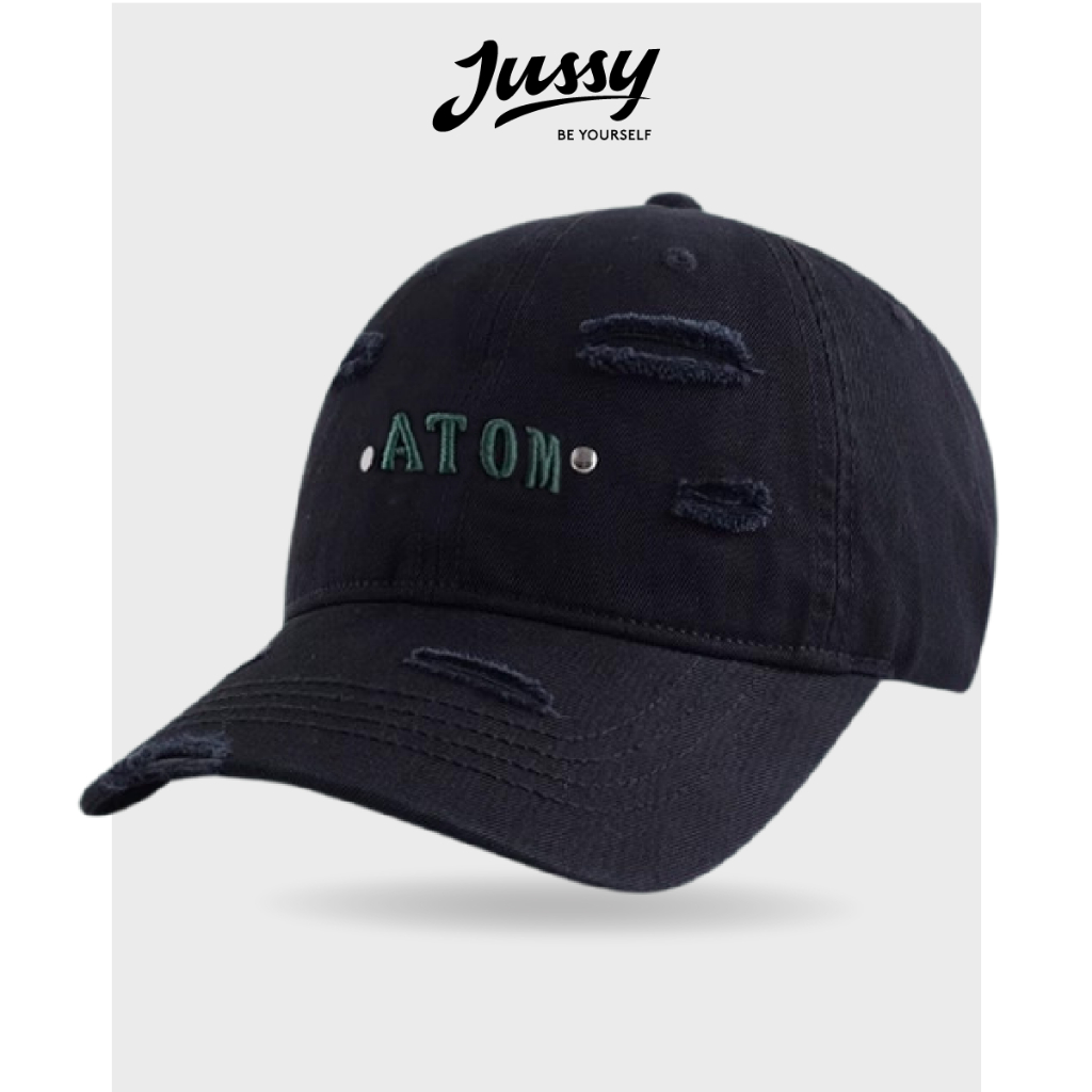 Mũ Lưỡi Trai Rách ATOM Jussy Official Nón Kết Nam Nữ Chất Vải Kaki Cotton Form Mềm Nhiều Màu Hot Trend