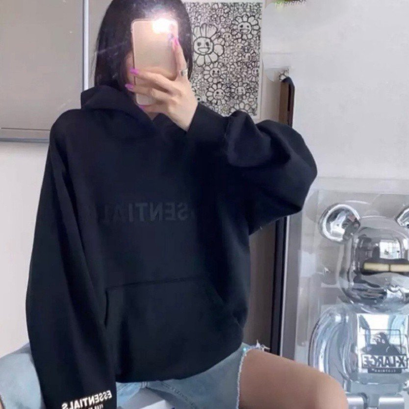 ÁO HOODIE NAM NỮ, ÁO KHOÁC NỈ IN HÌNH CHỮ ESSETIALS FROM RỘNG DÀI TAY