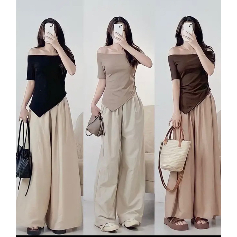 Áo Lệch Vai Nữ Cổ Thuyền Xavia, Áo Trễ Vai Tay Ngắn Chất Liệu Thun Tăm Thương Hiệu Xavia