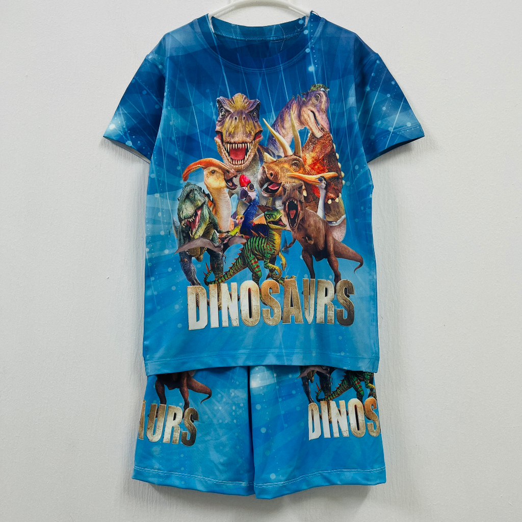 Bô thun Khủng Long T-rex bé trai có size 60kg, đồ bộ sát nách nách, tay ngắn mềm mịn, thấm hút mồ hôi