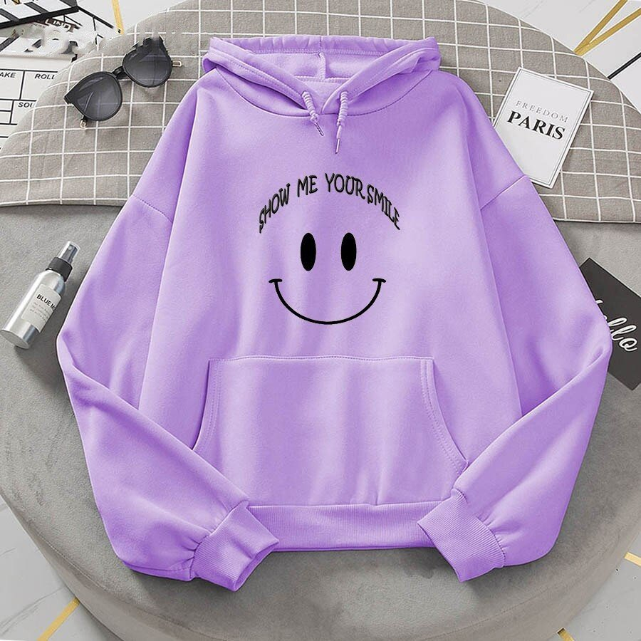 Áo hoodie in hình Mặt cười ngộ nghĩnh áo nỉ thu đông cho nam và nữ