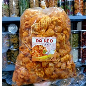1KG Da heo sấy giòn vị tỏi ớt túi lớn chất lượng, đồ ăn vặt ngon, Ăn vặt doli