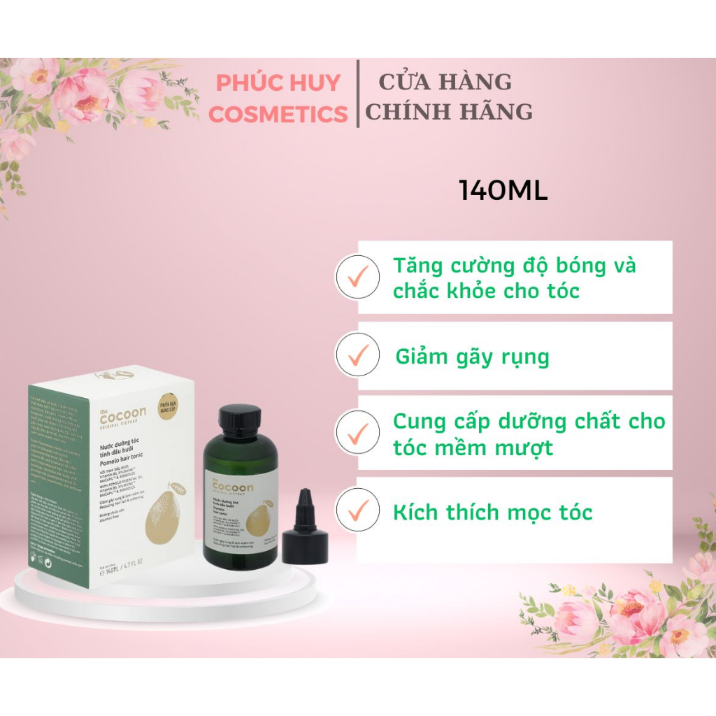 Xịt dưỡng tóc tinh dầu bưởi cocoon 140ml