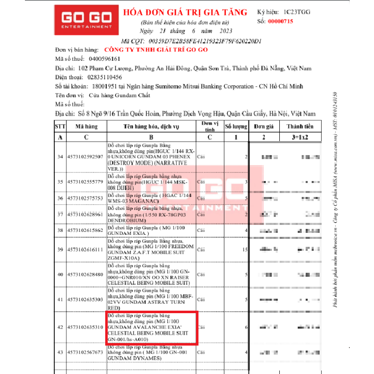 Mô hình lắp ráp 1/100 Gundam Avalanche Exia