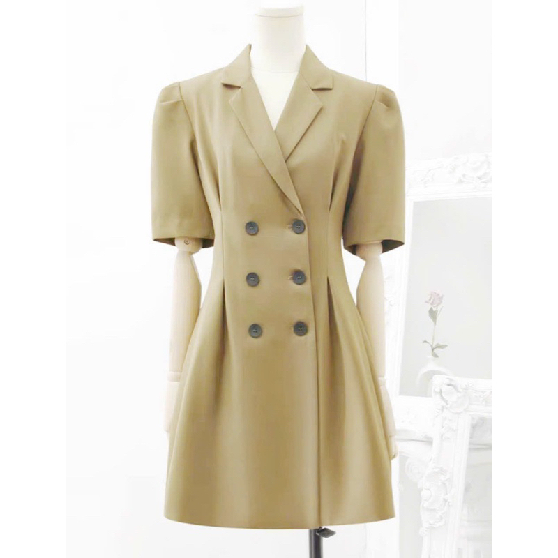 Đầm váy cổ vest thanh lịch 4 màu