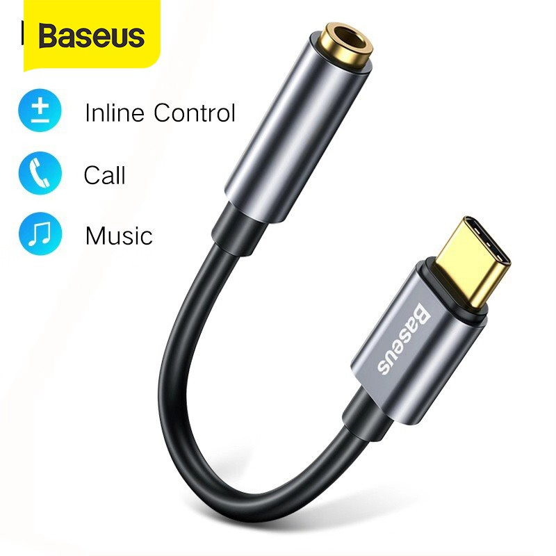 Cáp chuyển Type C sang Audio AUX 3.5mm Baseus - Chỉ dùng cho điện thoại, tai nghe có dây