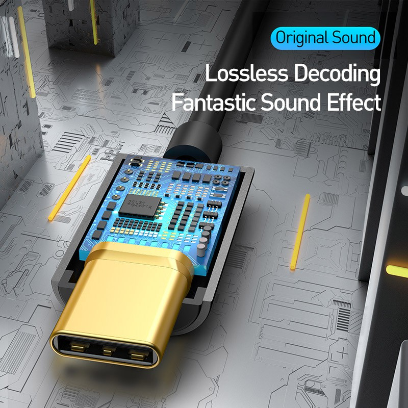 Cáp chuyển Type C sang Audio AUX 3.5mm Baseus - Chỉ dùng cho điện thoại, tai nghe có dây