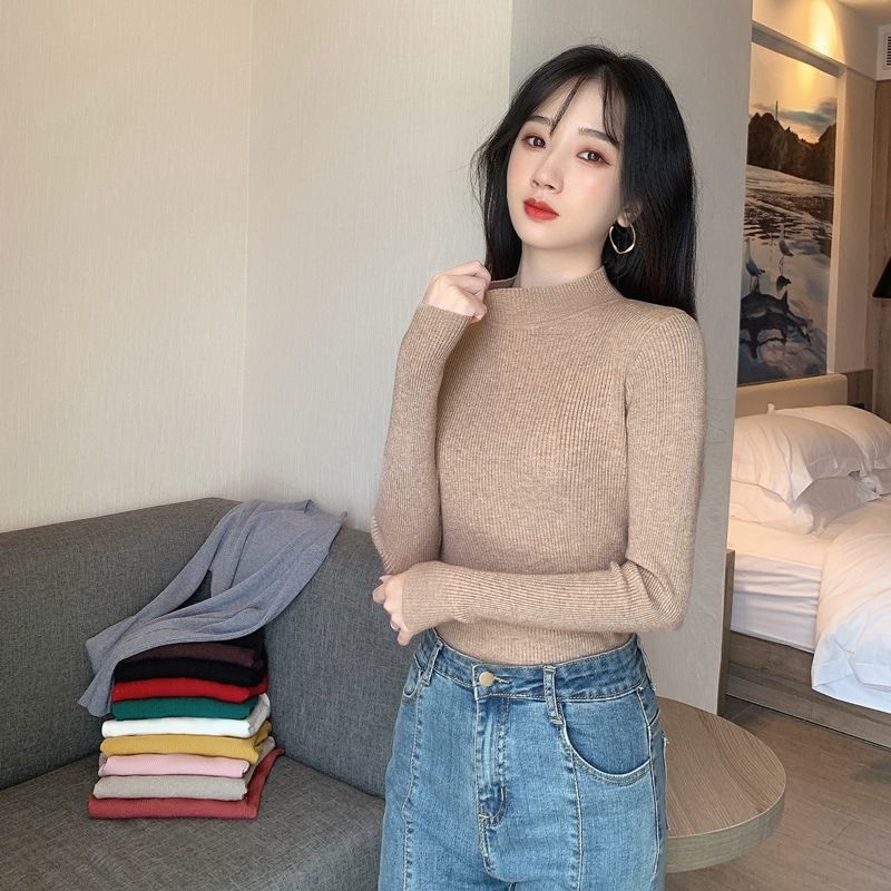 Áo cổ 3 phân dài tay giữ nhiệt Forgirlstudio chất liệu len tăm dày dặn mềm mịn nhiều màu, giữ nhiệt tốt FG097 | BigBuy360 - bigbuy360.vn