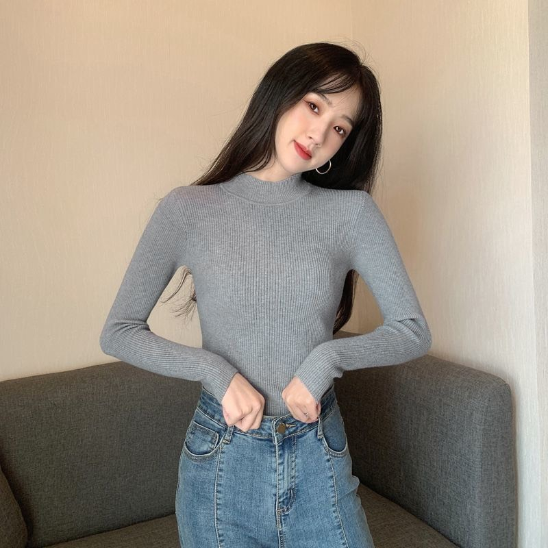 Áo cổ 3 phân dài tay giữ nhiệt Forgirlstudio chất liệu len tăm dày dặn mềm mịn nhiều màu, giữ nhiệt tốt FG097 | BigBuy360 - bigbuy360.vn