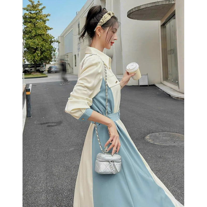 Đầm sơ mi túi hộp kèm belt 2 màu