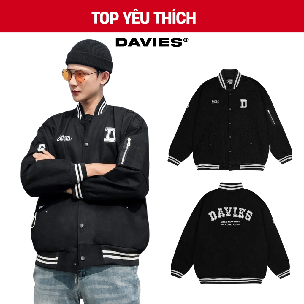 Áo khoác bomber nam nữ màu đen kaki Daviesism local brand Davies| D18-AK4