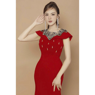 Dạ hội đính pha lê tay choàng