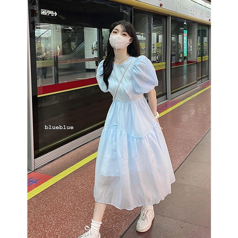 Đầm vol tơ tiểu thư phong cách Hàn quốc