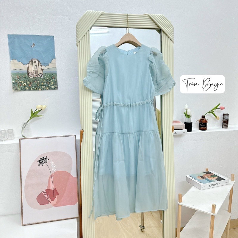 Đầm vol tơ tiểu thư phong cách Hàn quốc