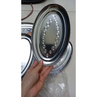 Dĩa hột xoài - đĩa inox bầu dục 26cm