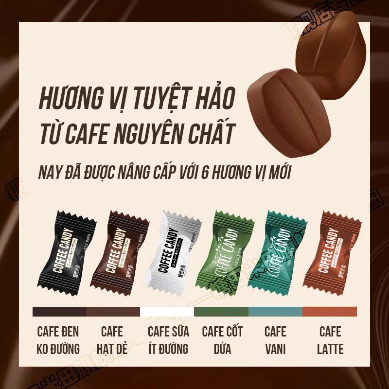 Bịch 50 _100 viên kẹo Cafe không đường_ít đường_ăn kiêng_cafe sữa