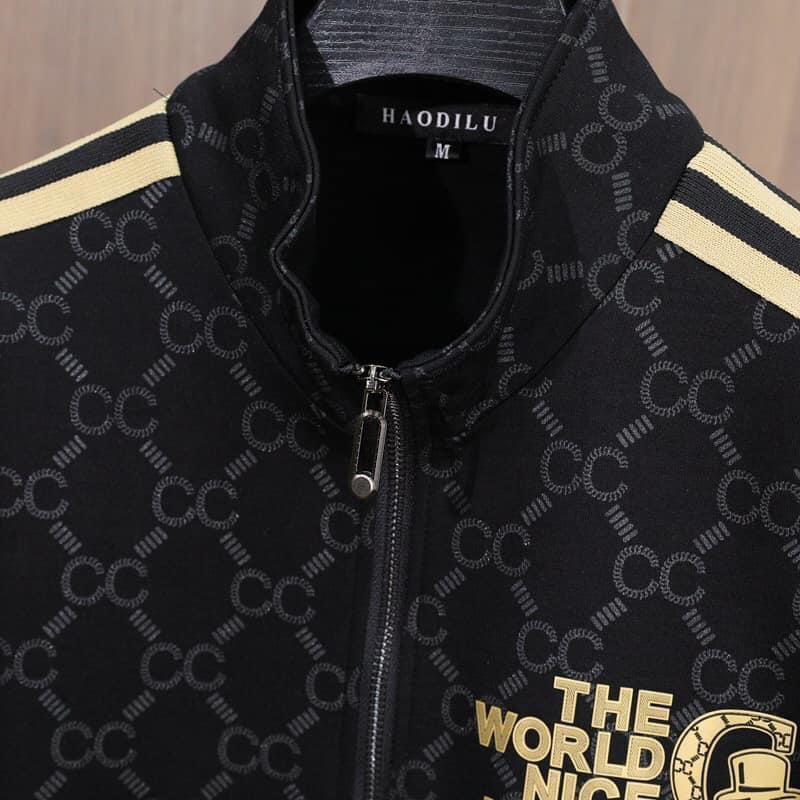 Áo khoác nam chất poli 2 da phối họa tiết dày dặn cao cấp phong cách trẻ trung năng động