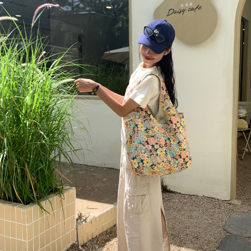 Túi tote HOA NHÍ quai tròn 2 lớp mùa hè dày dặn_MỌt handmade