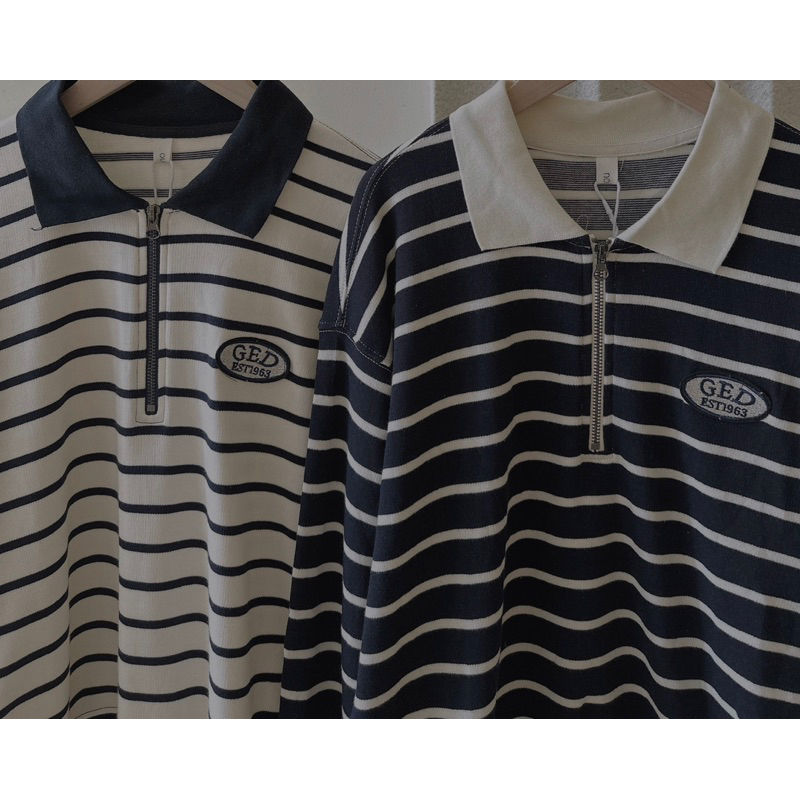 Áo sweater kẻ nỉ Hàn