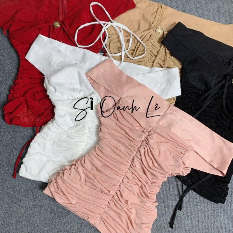 Áo trễ vai thắt nơ dáng ôm