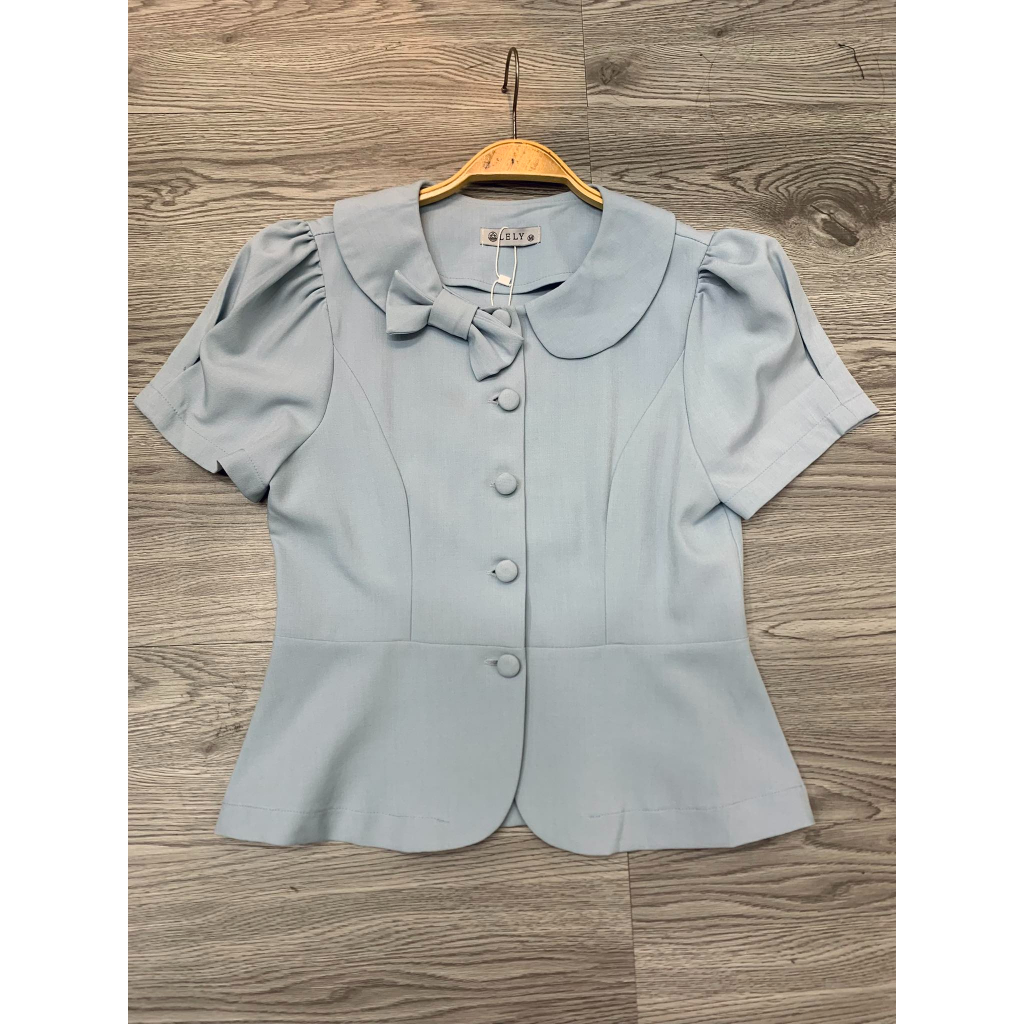 Áo sơ mi Peplum cổ phối nơ sang trọng thiết kế LELY FASHION- A1786