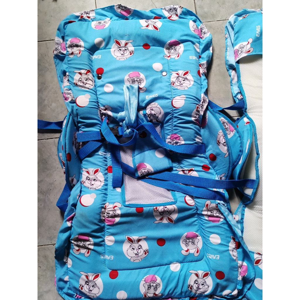 Áo vải, miếng lót thay thế cho ghế ăn bột, xe 2 nhún loại thường ngang 40 - dài 82cm màu ngọc / đỏ / hồng kèm mùng