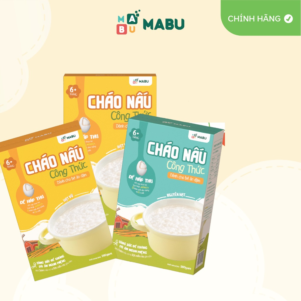 Cháo ăn Dặm Bột ăn Dặm Mabu 900g [Date 2025]