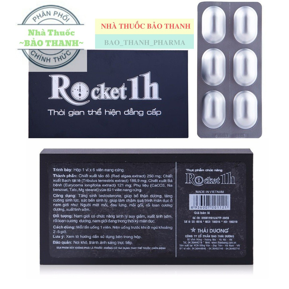 Rocket 1h - Tăng cường sinh lý nam - Tráng Dương Bổ Thận - ( Có Che Tên khi gửi )