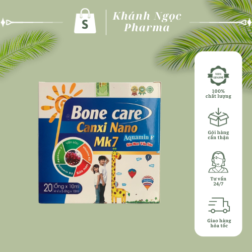 Canxi tăng chiều cao Bone Care Calcium Nano MK7 Bổ sung Sữa non, yến sào, Vitamin D3, Vitamin K2 giúp xương răng chắc