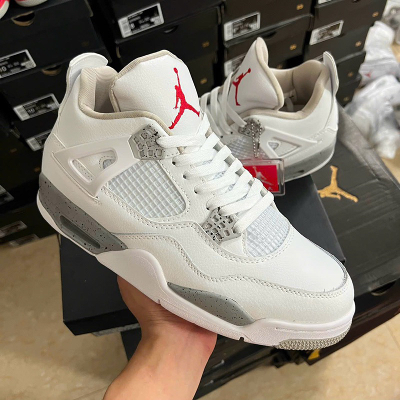 Siêu Phẩm Giày Thể Thao Sneaker JD 4 Trắng Xám Siêu Hot Cao Cấp Ảnh Thật + GIÀY JD 4 oreo “ tech  grey nam nữ cao cấp