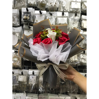 Hoa lụa , hoa sáp bó cưc xinh