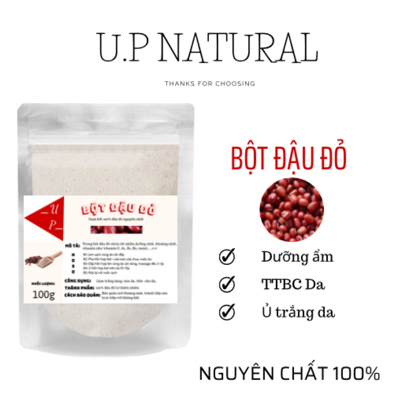BỘT ĐẬU ĐỎ SIÊU MỊN, TTBC DA, Ủ TRẮNG DA