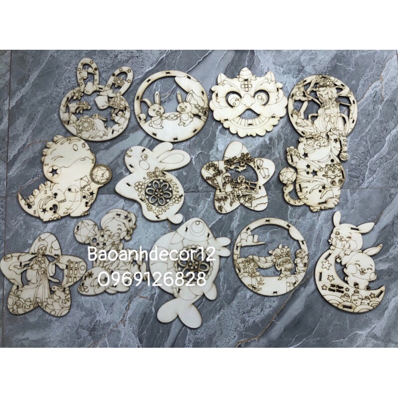 Hình gỗ tô mầu cho bé( giá trên là giá 1 hình, chưa kèm mầu)
