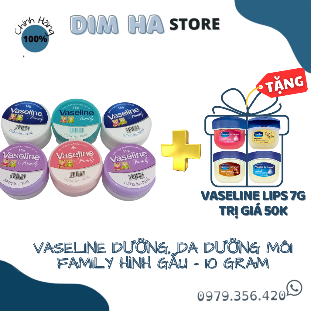 Kem Nẻ Vaseline Family Gấu - 15 Gram Ảnh Thật