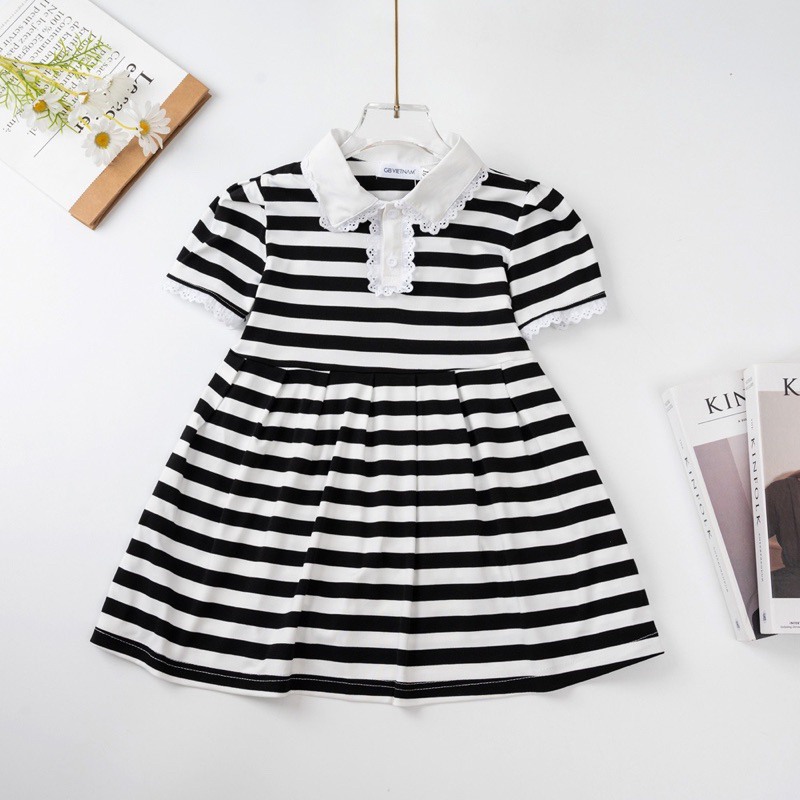 Váy kẻ sọc ngang bé gái local brand GB Vietnam