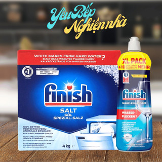 Combo muối Finish 4kg và nước làm bóng Finish 800ml Nhập khẩu chính hãng